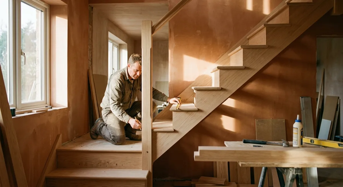 Escalier en bois installé